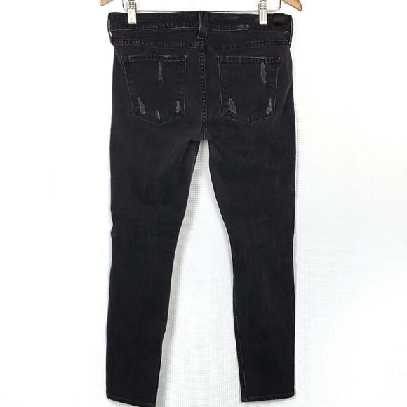 Vince Destructed Black Ankle Skinny Jeans - Picture 7 of 11